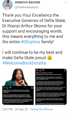 Governor Okowa of Delta State Congratulates BBNAIJA Dorathy and Neo